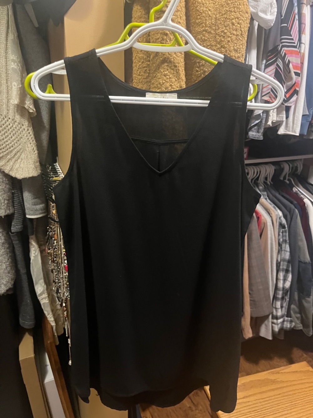 mandee Black High-Low Sleeveless V-Neck Dress
